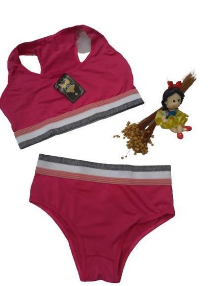 Imagem de 1 Conjunto lingerie infantil menina,top costa nadador,microfibra