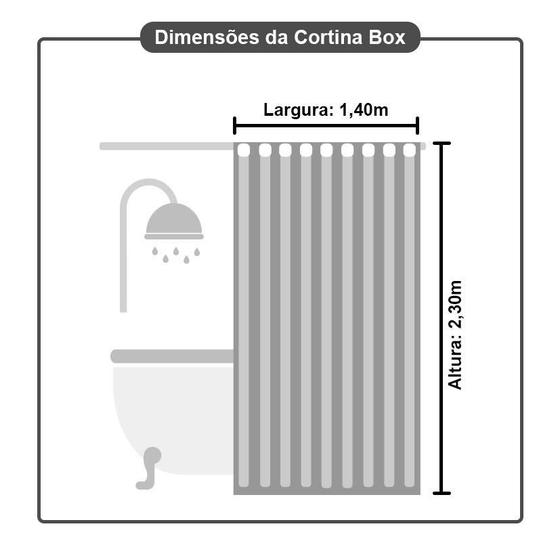 Imagem de 1 Cortina Box Banheiro Pvc Estampada Antimofo Ilhós M1 2,30M