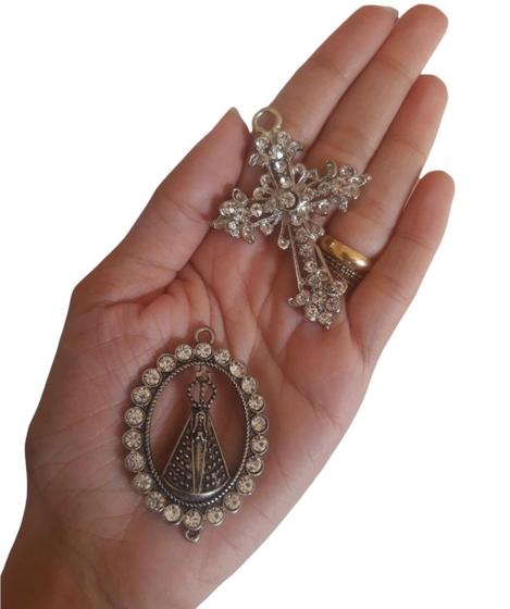 Imagem de 1 Crucifixos 1 Entremeio Nossa Senhora Aparecida Terço Noiva
