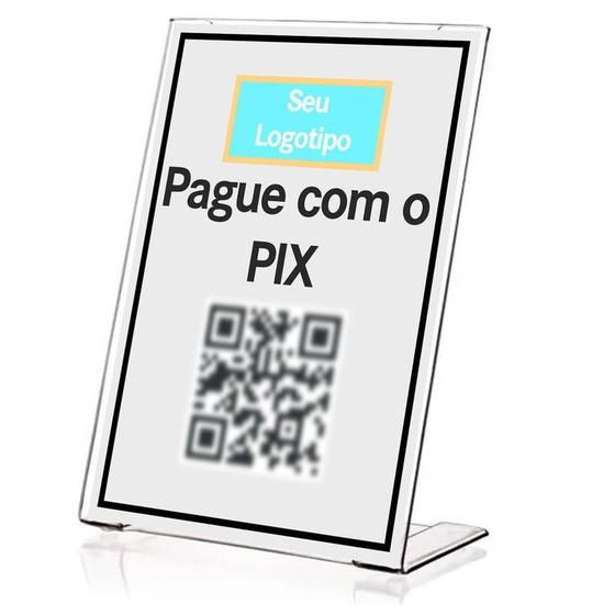 Imagem de 1 Display L Expositor 10X15 Acrílico Cardápio Pix Qr Code