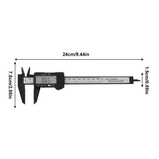 Imagem de 1 Embalagem de fibra plástica preta LCD Vernier Pinça 0-100mm,