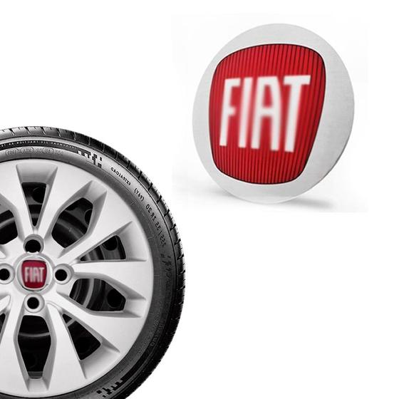 Imagem de 1 Emblema Fiat Vermelho para Calota MFG Aro 13 14 15