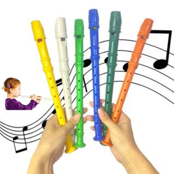 Imagem de 1 Flauta Doce Infantil Brinquedo Instrumento Plástico Barato