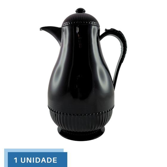 Imagem de 1 Garrafa Térmica Preta Classic 1L Portátil Café Leite Chá