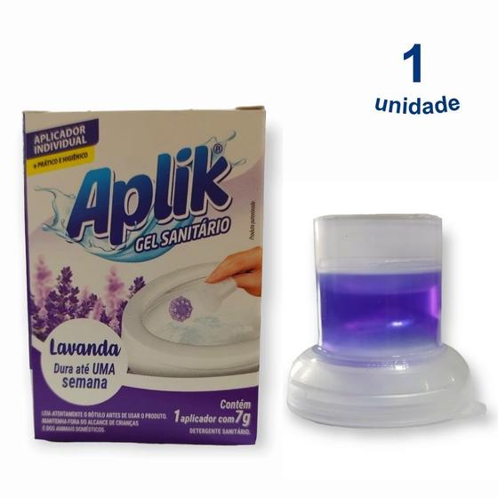 Imagem de 1 Gel Sanitário Adesivo Vaso Lavanda Marine Limão Floral Pinho Eucalipto 7g Marca Aplik - Envio Já