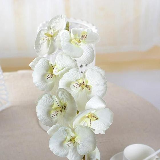 Imagem de 1 Haste De Orquídea Artificial Silicone Para Decorações 69cm