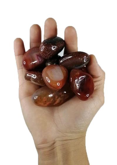 Imagem de 1 Kg Agata Vermelha de Fogo Quartzo Pedra Rolada  Semi Preciosas Chakras