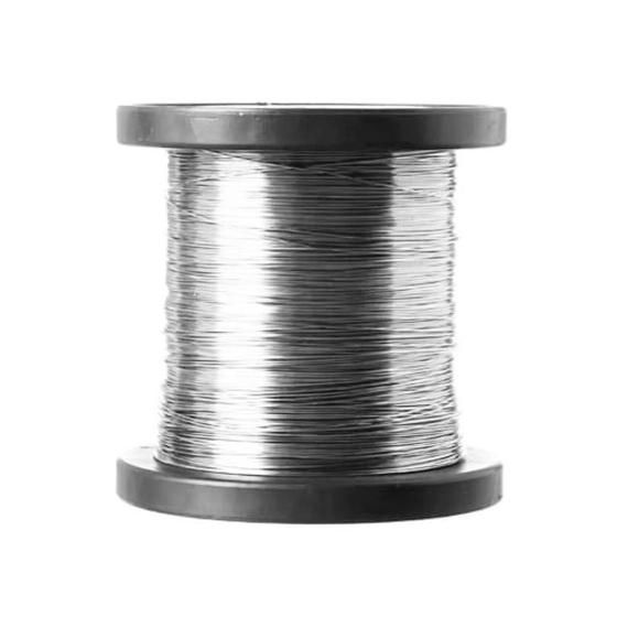 Imagem de 1 Kg Linha de Aço Inox Polido Brilhante Mole 0,50 mm 650 Mt