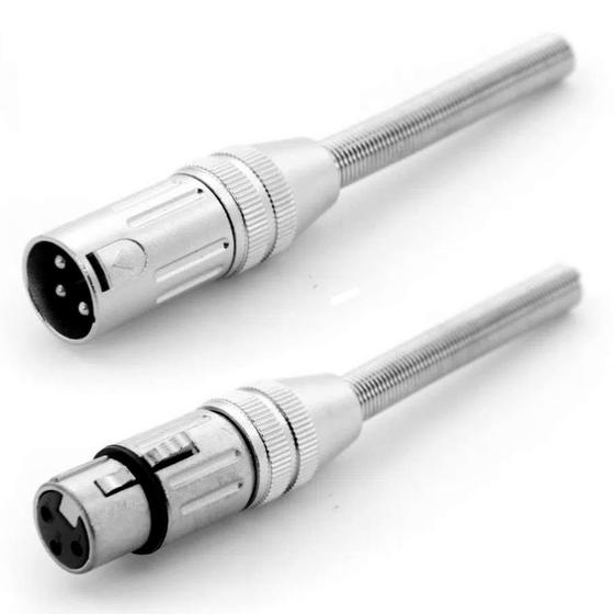 Imagem de 1 Kit com Plugs Canon XLR Macho e Fêmea 3 Pinos com Molas