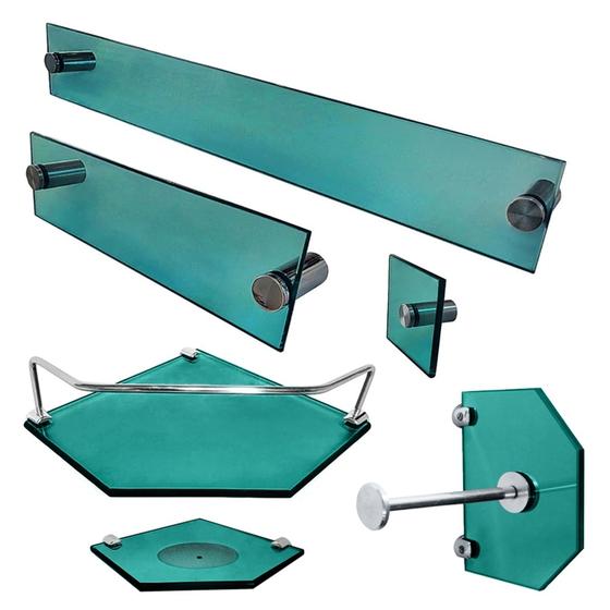 1 Kit para banheiro Safira Diamante (6 peças) Menor preço em 1 Kit para banheiro Safira Diamante (6 peças)