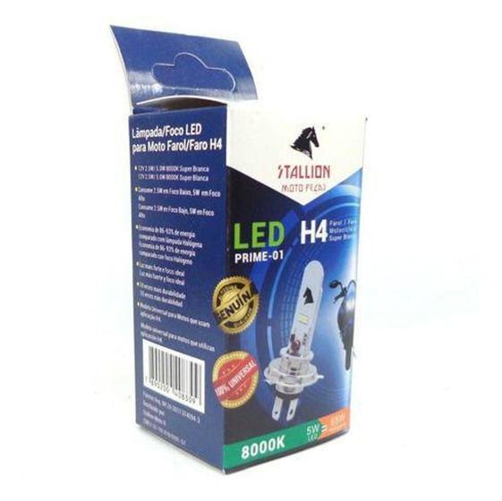 Imagem de 1 Lampada Moto H4 Super Led  Efeito Xenon 8000k Cg Ybr Cb - STALLION - Honda