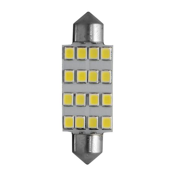 Imagem de 1 Lampada Torpedo 16 Leds 36 mm Teto Placa Mala e Luvas