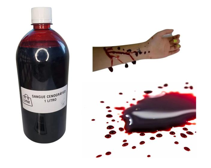 Imagem de 1 Litro Sangue Artificial  Falso p/ Festa, efeitos especiais e cosplay