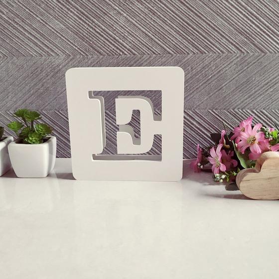 Imagem de 1 Luminária LED Mesa Letras Decorativa MDF Branco 14cm