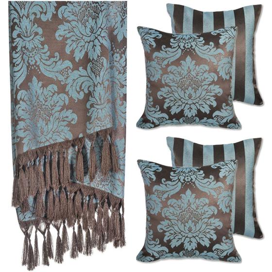 Imagem de 1 Manta Xale Para Sofá E Cama Dupla Face + 4 Capas 45x45cm