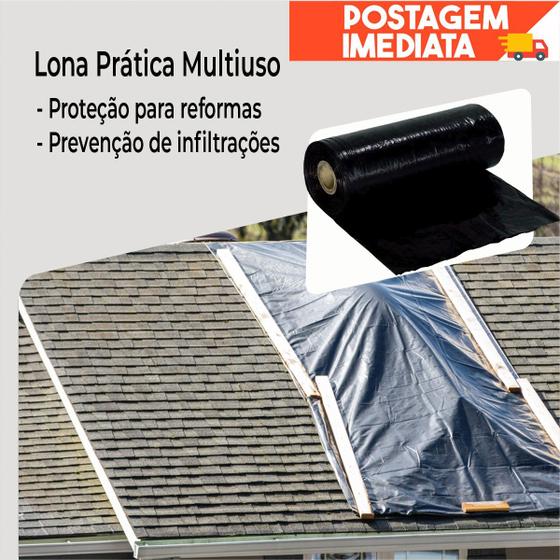 Imagem de 1 Metro Lona Plástica Preta Para Pintura Com 4 Metros De Largura Uso Geral Lona Preta 1mx4m