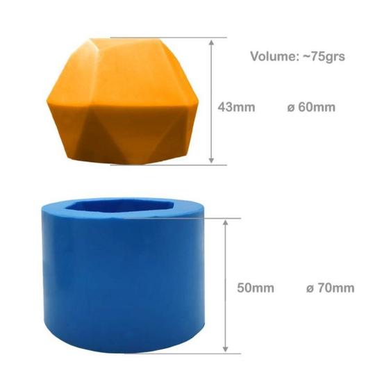 Imagem de 1 Molde Vela Forma Silicone Concreto Biscuit Aromatizante