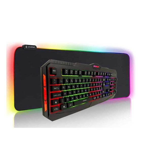 Imagem de 1 Mousepad RGB 30X90 + 1 Teclado RGB Alto Desempenho