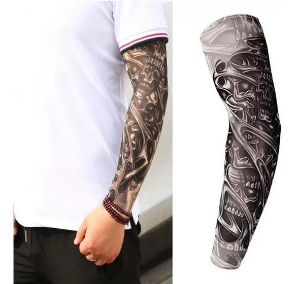 Imagem de 1 Par De Manga Tattoo Manguito Tatuagem Falsa bike moto UV