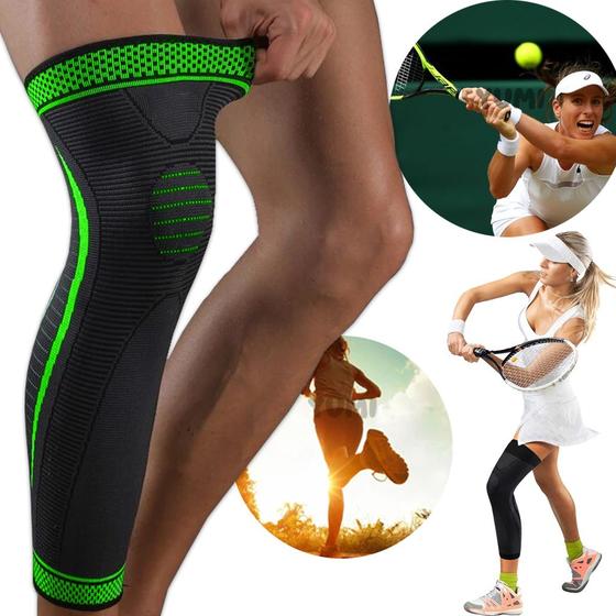 Imagem de 1 pçs longo joelheira compressão joelheira suporte manga protetor elástico joelheira cinta primavera suporte voleibol co