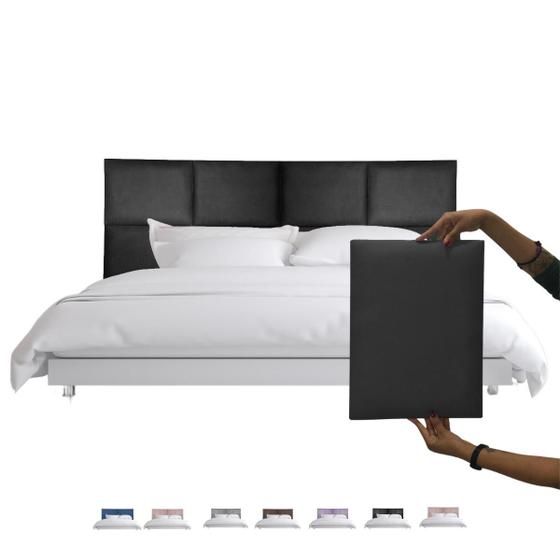 Imagem de 1 Placa Cabeceira Adesiva Para Cama Box Modulada Estofada Queen Casal Módulo 30x40
