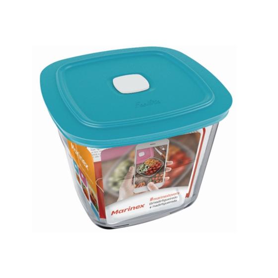 Imagem de 1 Pote Vidro Facilita Quadrado Alto Com Tampa 1L Marinex