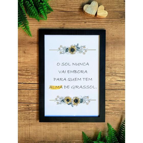 Imagem de 1 Quadro Decorativo Alma de Girassol Sala Quarto MDF 25x35