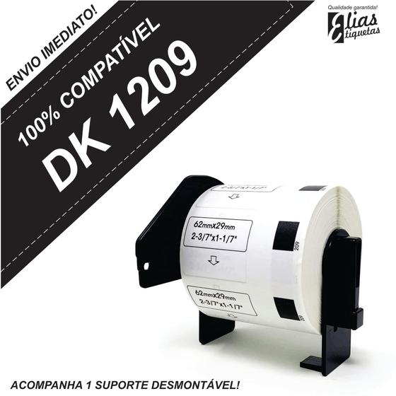 Imagem de 1 Rolo Dk 1209  + 1 Suporte Desmontável - Etiqueta Compatível Dk 1209