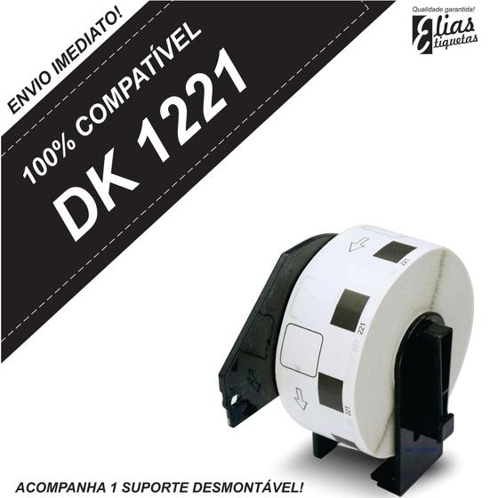 Imagem de 1 Rolo Dk 1221  + 1 Suporte Desmontável - Etiqueta Compatível Dk 1221