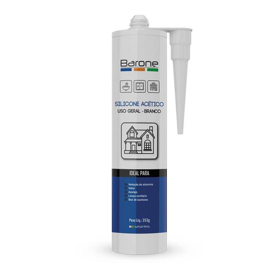 1 silicone acético vedação box pia banheiro construção 253g - BARONE ...