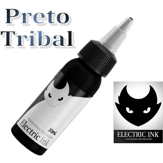 Imagem de 1 Tinta Electric Ink 30ml Tattoo Tatuagem Cor Preto Tribal