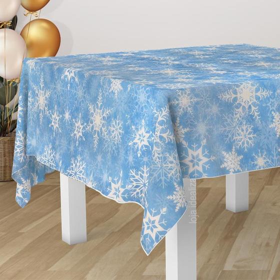 Imagem de 1 Toalha Mesa Festa Tnt Estampado Floco Neve Frosen 140x500