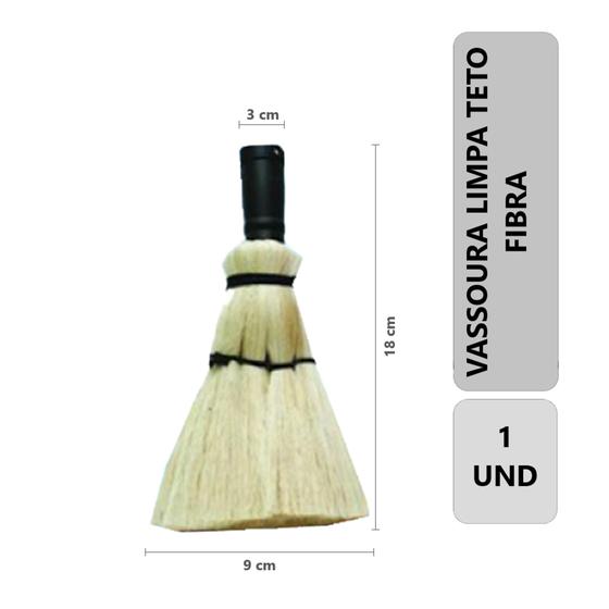 Imagem de  1 Unidade Vassoura Escova Limpa Teto Tira Teia Sisal Fibra Sem Cabo