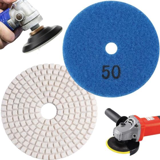 Imagem de 1 X Lixa Discos Grão 4 Pol.100Mm Diamantada Liso Polir