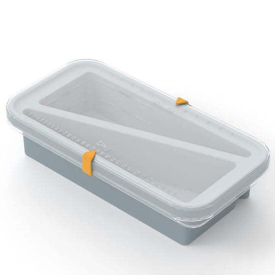 Imagem de 1-xícara extra grande bandeja de congelamento de silicone, bandeja de cubo de gelo com tampa, recipiente congelador de silicone para sopa, caldo, molho, cubo de gelo - faz 8 perfeito 1 xícara porções freezer, loja, cozinhar com controle deslizante de 