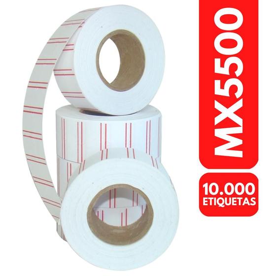 Imagem de 10.000 Etiquetas de Preço Para Etiquetadora MX5500 10 Rolos De Etiquetas