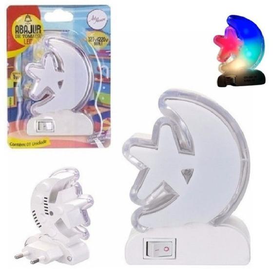 Imagem de 10 Abajur De Tomada Luz Led Lua Estrela Bivolt Bebe Crianças