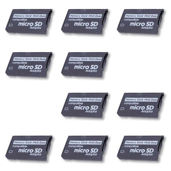 Imagem de 10 Adaptadores para Memória Micro SD Compatíveis com Memory Stick Pro Duo