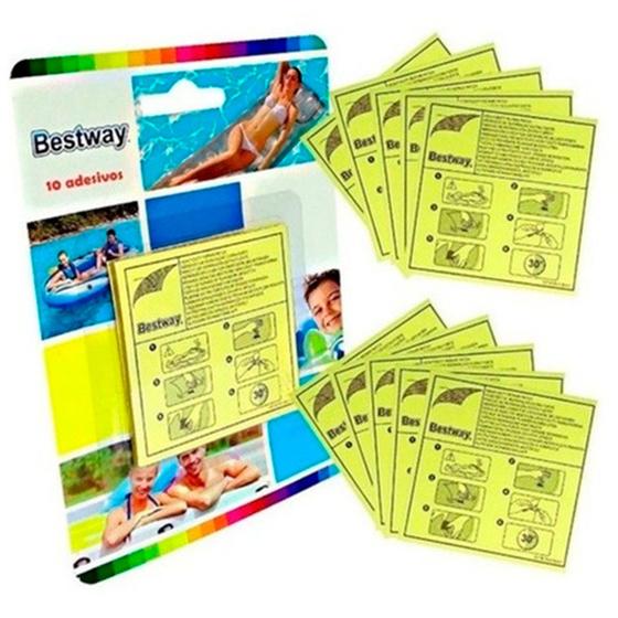 Imagem de 10 Adesivos Reparo Bestway Remendo De Piscina Inflavel