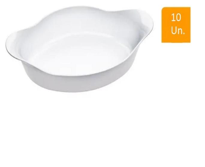 Imagem de 10 Assadeira Sobremesa Marinex Grande 1,4 Litro Opaline Oval