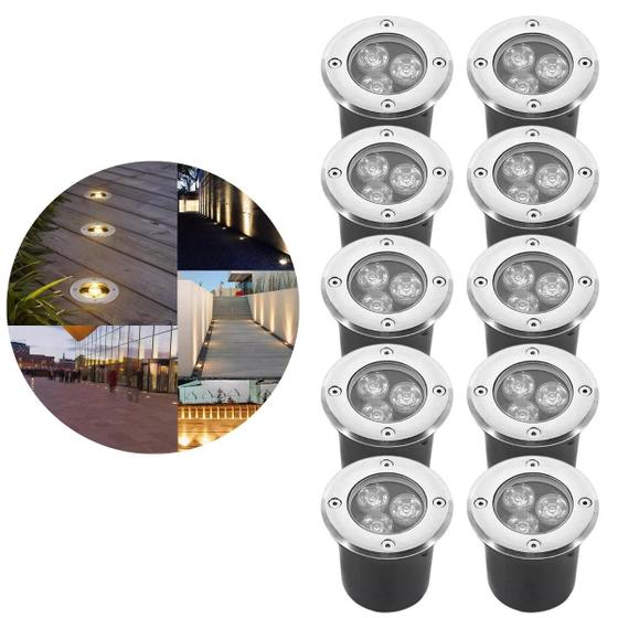 Imagem de 10 Balizadores Spot Blindado Led Smd 3W Branco Quente Bivolt