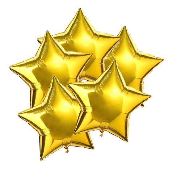 Imagem de 10 Balões de Estrela Metalizado Dourado Grande 18 Polegadas