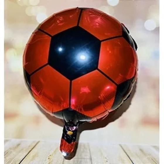 Imagem de 10 Balões Metalizado Bola Futebol 22cm