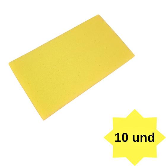 Imagem de 10 Blocos De Espuma Multiuso Amarelo 22cm X 12cm X 6cm