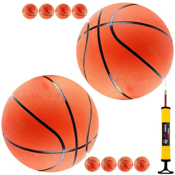 Imagem de 10 Bolas De Basquete Playoff Laranja XH N7 + Bomba Para Encher Revenda