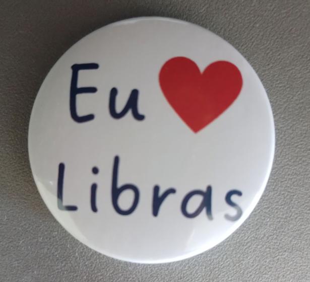 Imagem de 10 bottons broches Eu amo LIBRAS( Língua Brasileira de Sinais)