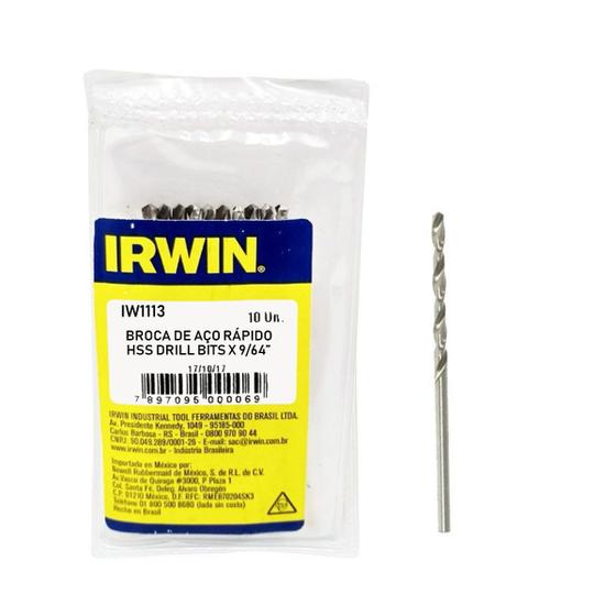 10 Broca Irwin Aco Rapido 9/64" Para Metal IW1113 Profissional Menor preço em 10 Broca Irwin Aco Rapido 9/64" Para Metal IW1113 Profissional
