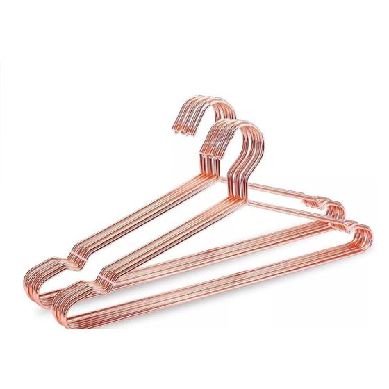 Imagem de 10 Cabides Adulto Cor Rose Gold Arame Metal Tintureiro