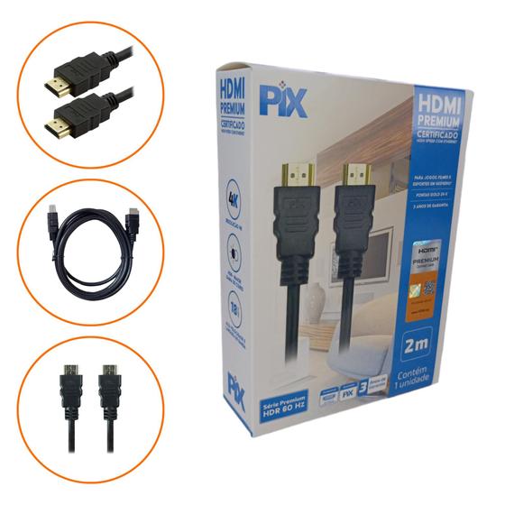Imagem de 10 Cabo HDMI Premium Gold High Speed Ethernet 2m Certificado
