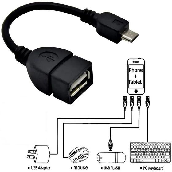 Imagem de 10 Cabo Otg V8 Micro Usb Otg Host Tablet Celular Pendrive
